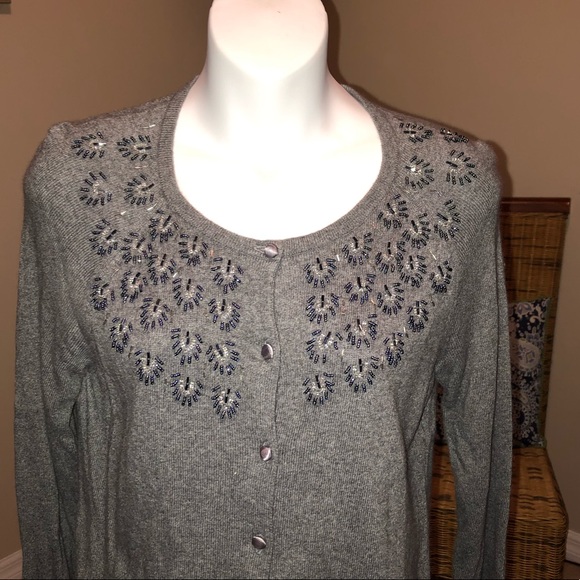 Ann Taylor Loft M Rabbit Hair Blend Cardigan Sweater Top - Picture 5 of 11